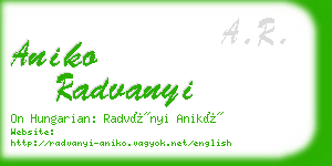 aniko radvanyi business card